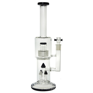 4 Tower Showerhead Perc Glass Water Pipe for Smoking (ES-GB-434)